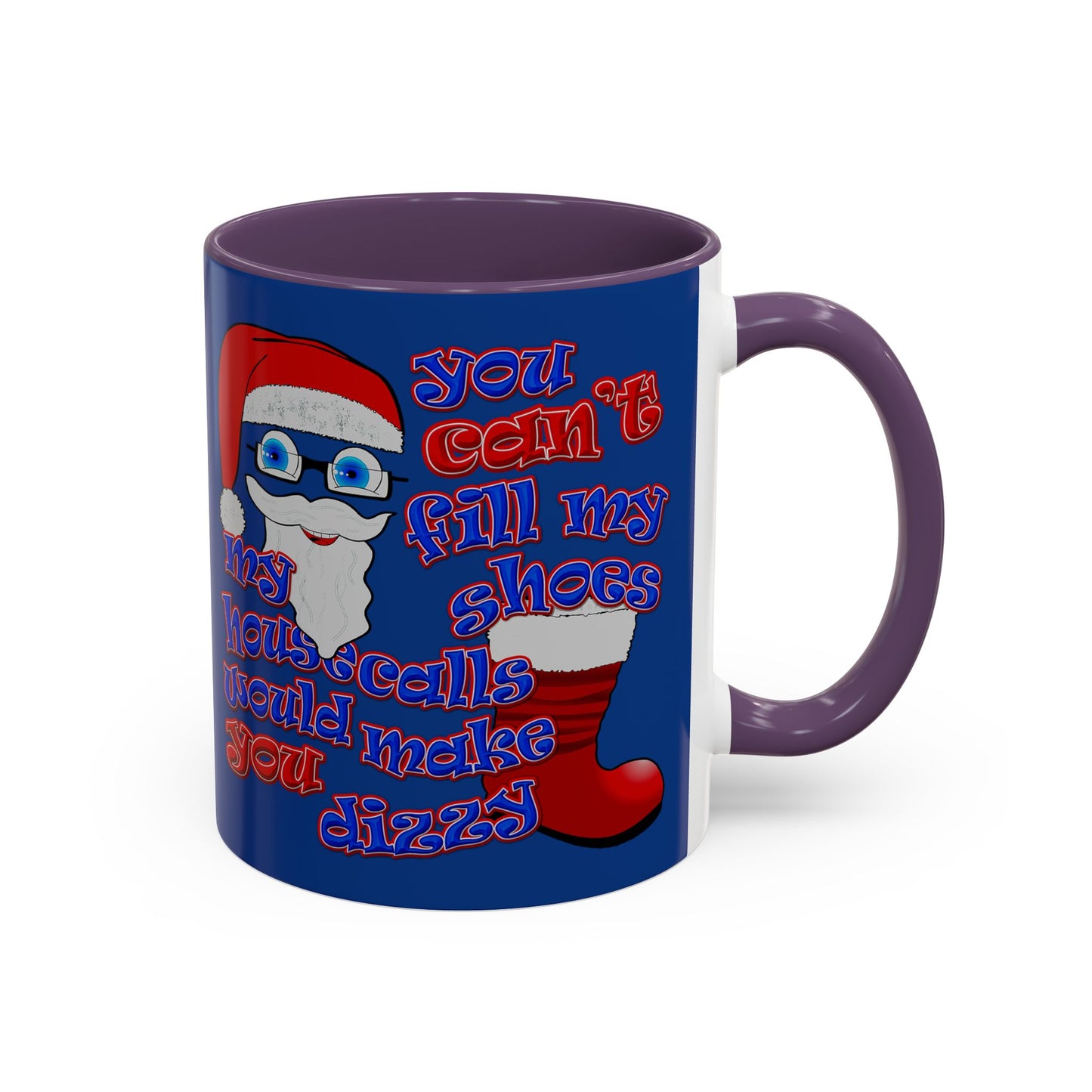 santa's shoes - Accent Mug (dark blue)