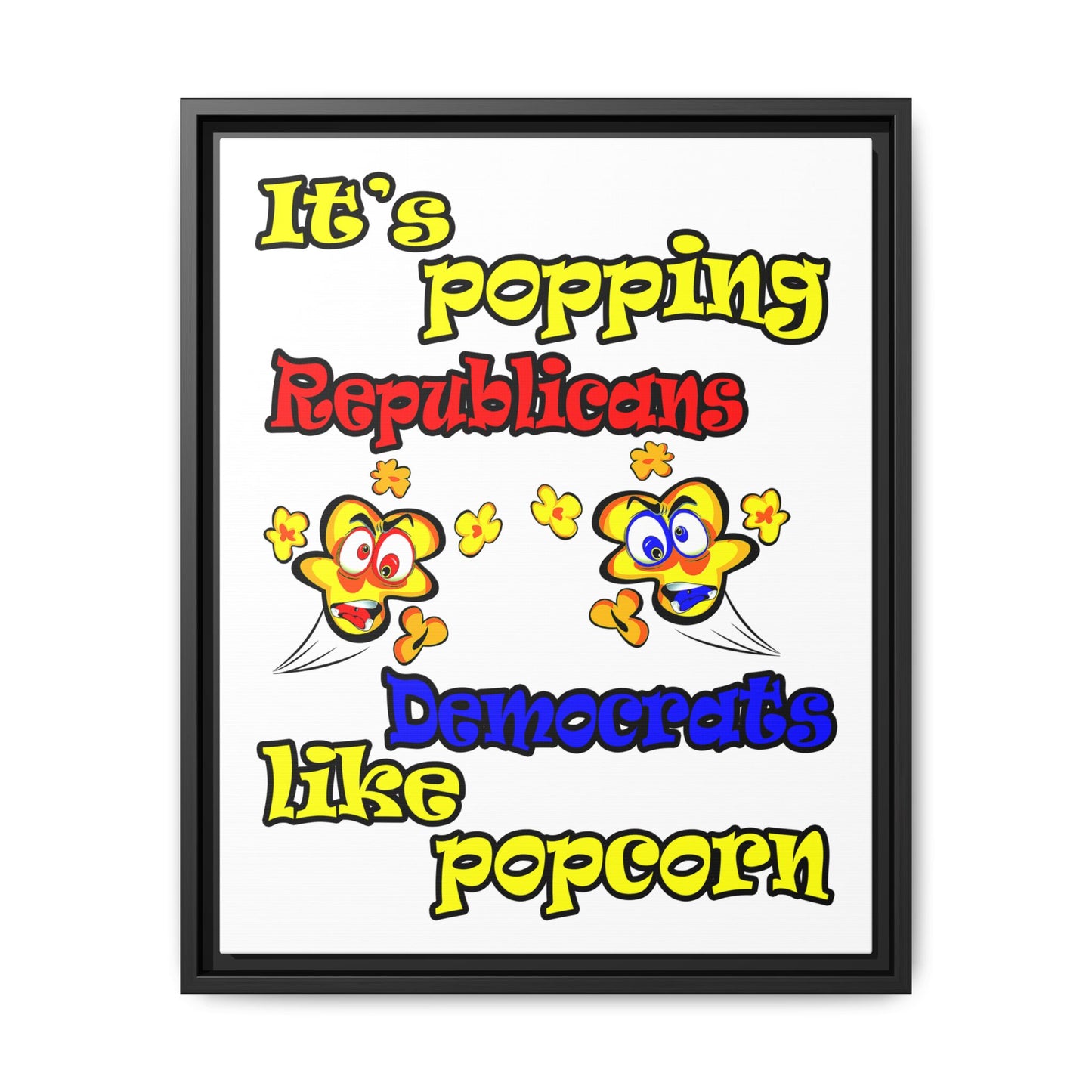 popping like popcorn - framed canvas art (white)