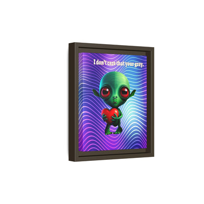I don't care that your grey - framed canvas art (purple wave)