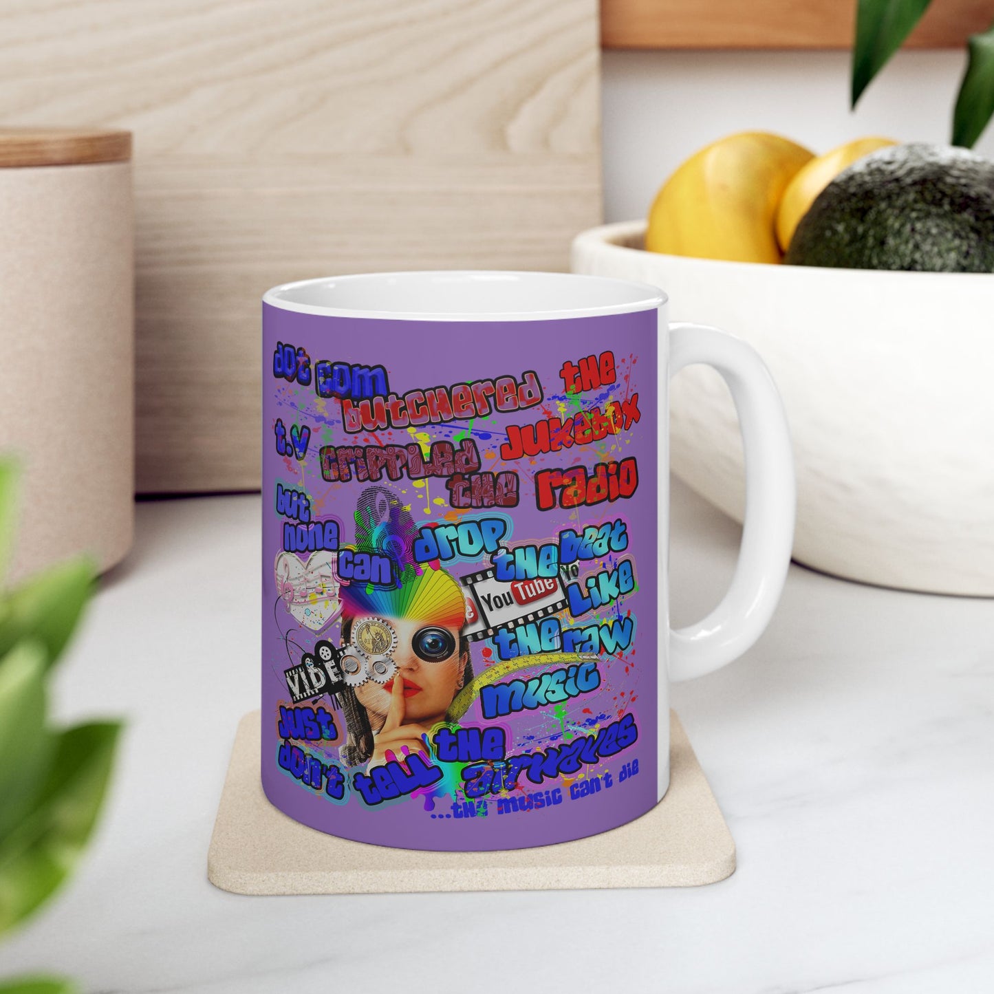 drop the beat - White Mug (light purple)