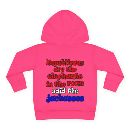 donkeys and elephants - Toddler Pullover Fleece Hoodie