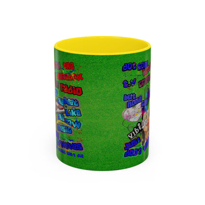 drop the beat - Accent Mug (green turf)