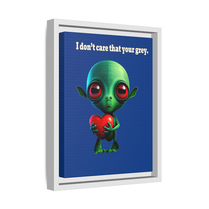 I don't care that your grey - framed canvas art (dark blue)