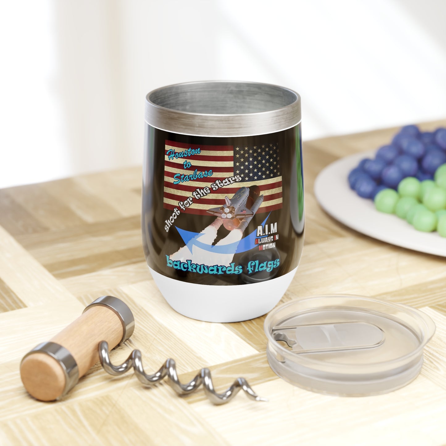 shoot for the stars - Chill Wine Tumbler (black)