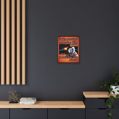 defy conquer reach - framed canvas art (burnt orange)