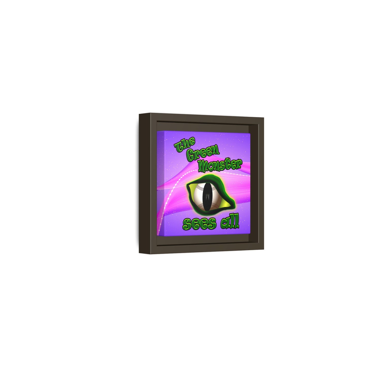 green monster - framed canvas art (purple-pink wave)