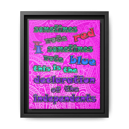 declaration of the independents - framed canvas art (pink swirl)
