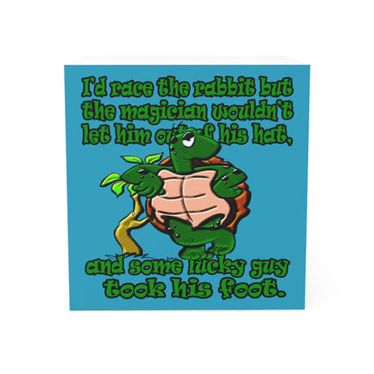 turtle race - note cube (turquoise)