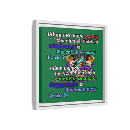 doggystyle - framed canvas art (dark green)