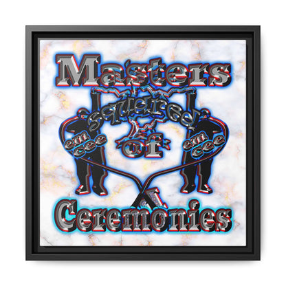 em cee squared - framed canvas art (white marble)