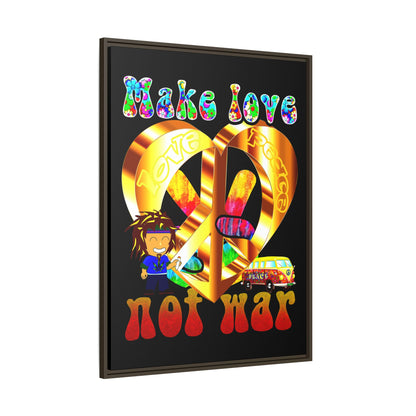 love peace - framed canvas art (black)