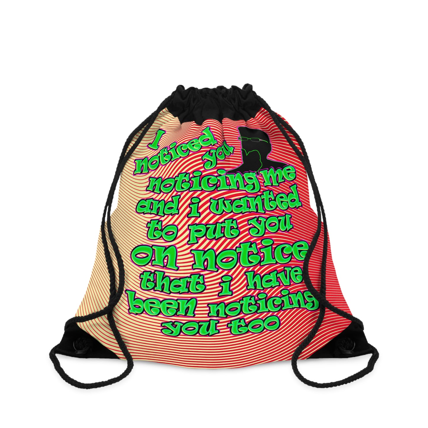 noticed you noticing - Drawstring Bag (yellow-orange wave)