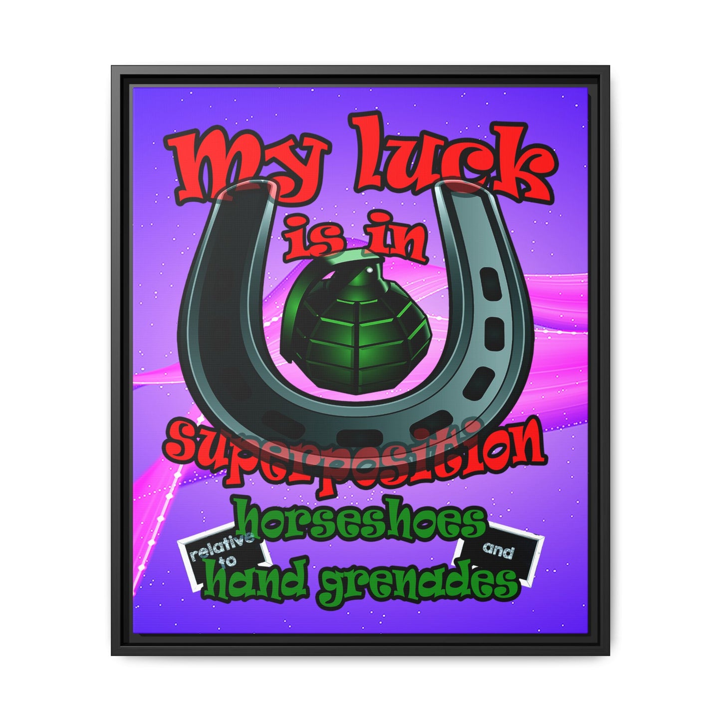 my luck - framed canvas art (purple-pink wave)