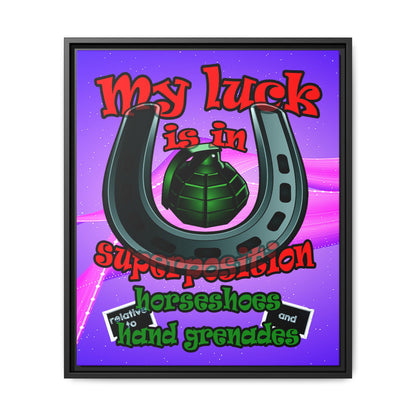 my luck - framed canvas art (purple-pink wave)