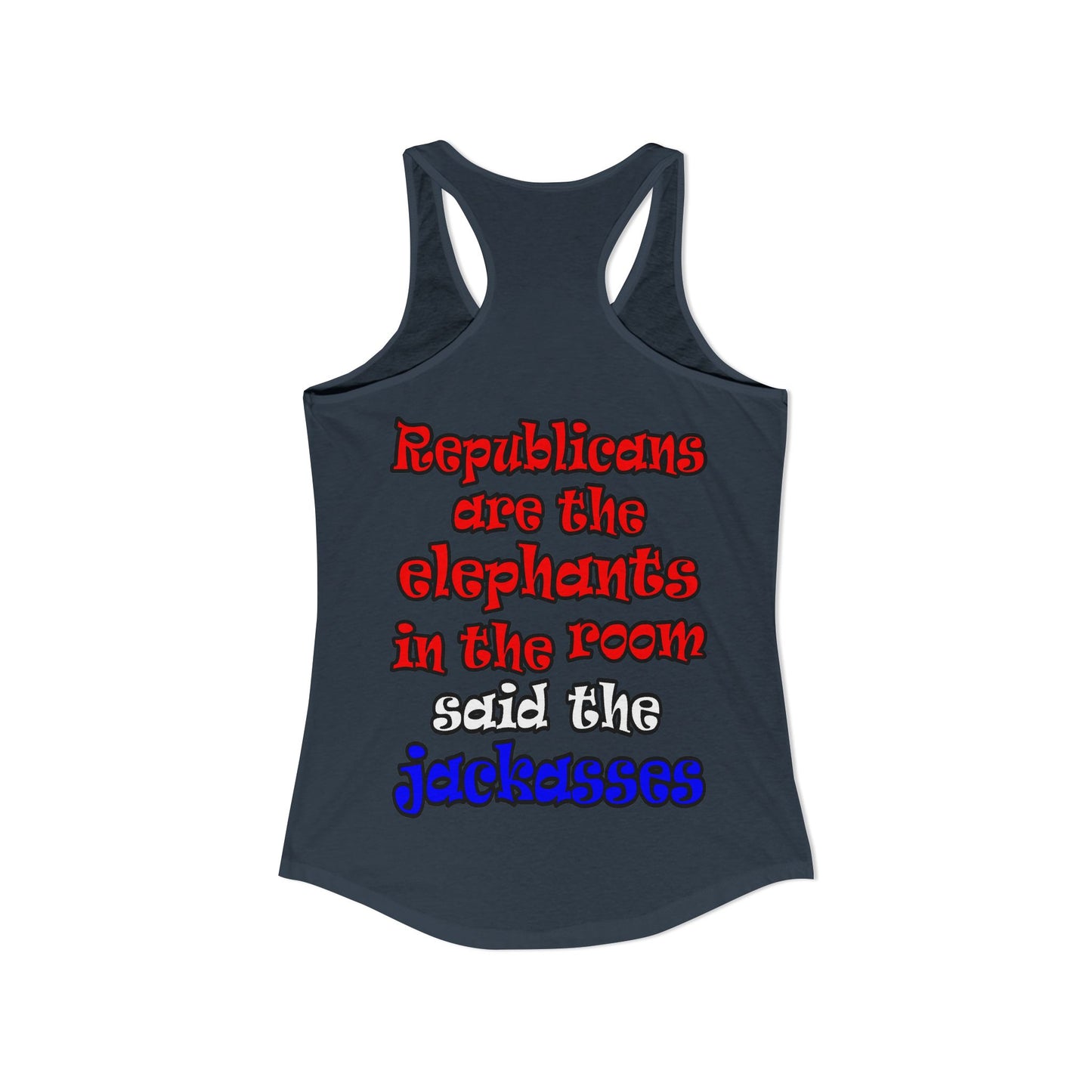 donkeys and elephants - Women's Ideal Racerback Tank