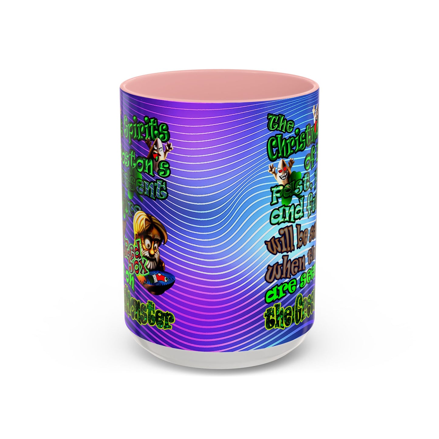 christmas spirits of boston - Accent Mug (purple wave)