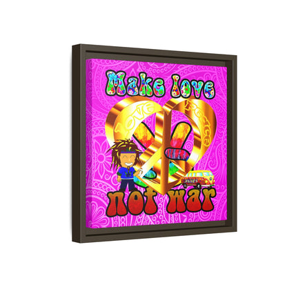 love peace - framed canvas art (pink swirl)