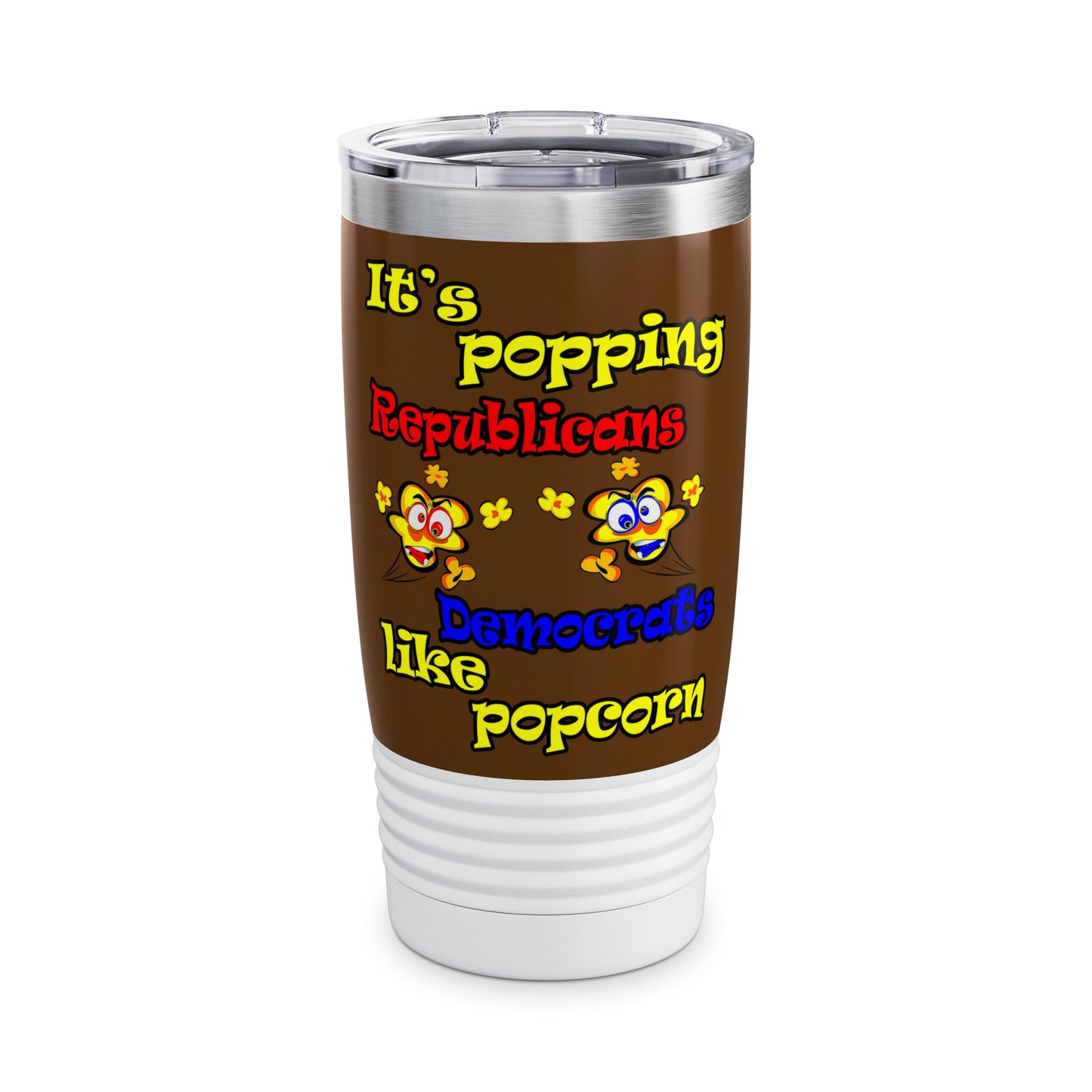 popping like popcorn - Ringneck Tumbler, 20oz (brown)