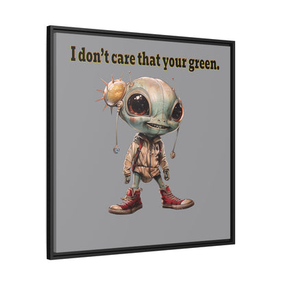 I don't care that your green - framed canvas art (grey)