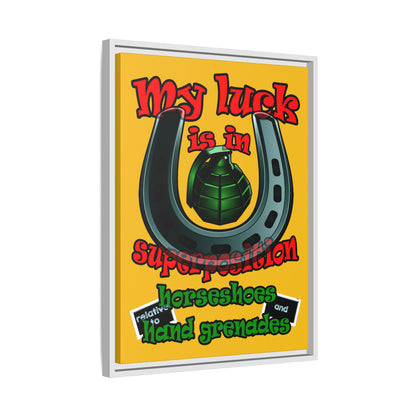 my luck - framed canvas art (yellow)