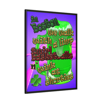 celtics logo - framed canvas art (purple-pink wave)