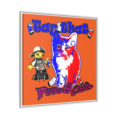 tag that - framed canvas art (orange)