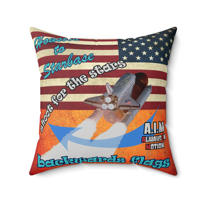 shoot for the stars - Spun Polyester Square Pillow - (burnt orange)