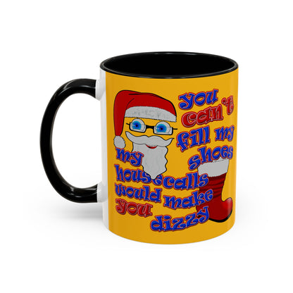 santa's shoes - Accent Mug (yellow)