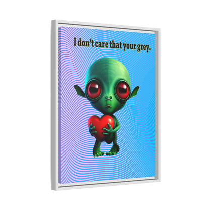 I don't care that your grey - framed canvas art (light blue-purple wave)