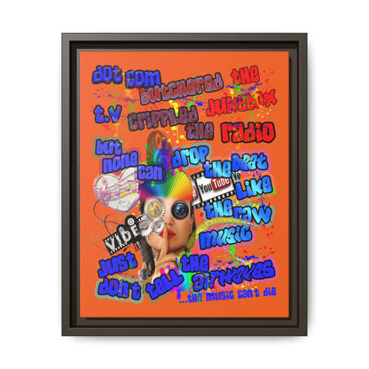 drop the beat - framed canvas art (orange)