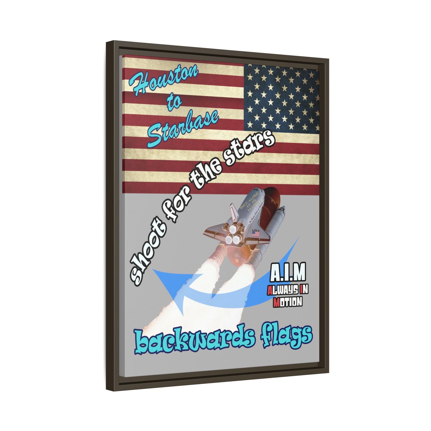shoot for the stars - framed canvas art (light grey)