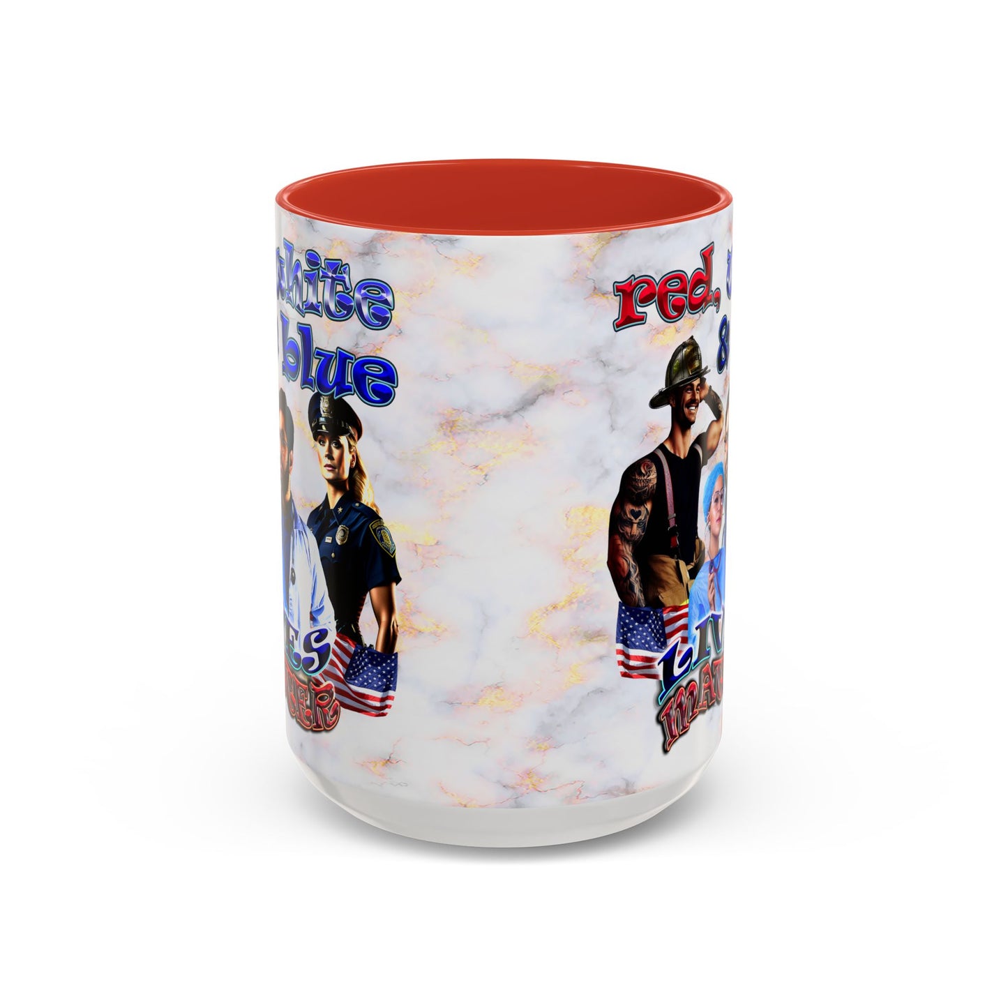 rw&b lives matter - Accent Mug (white marble)