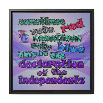 declaration of the independents - framed canvas art (light blue-pink wave)