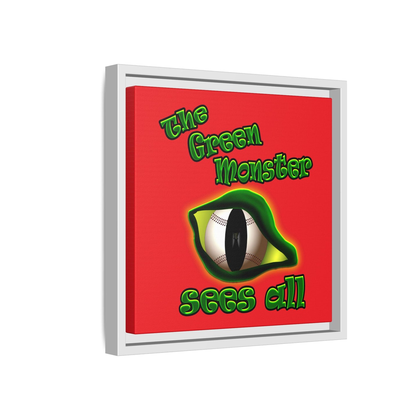 green monster - framed canvas art (red)