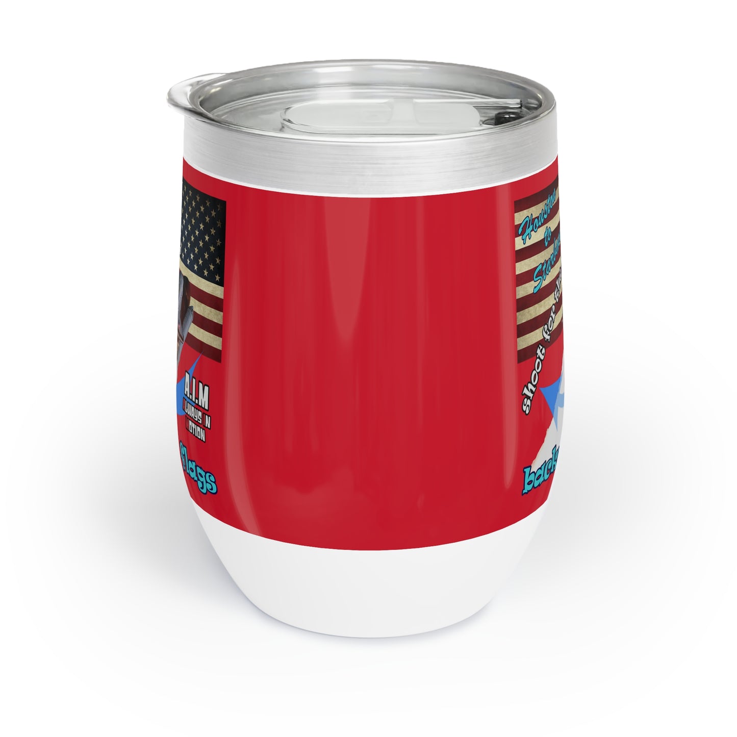 shoot for the stars - Chill Wine Tumbler (dark red)