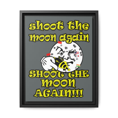 shoot the moon again - framed canvas art (dark grey)