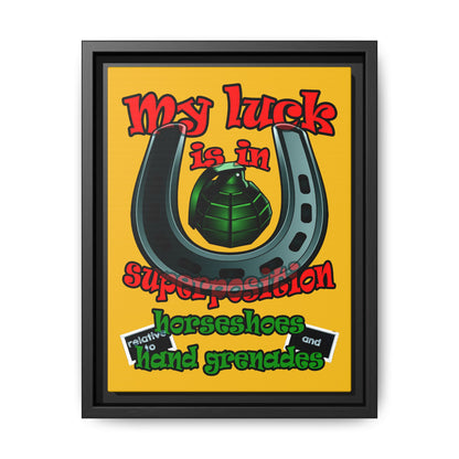 my luck - framed canvas art (yellow)