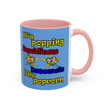 popping like popcorn - Accent Mug (light blue)