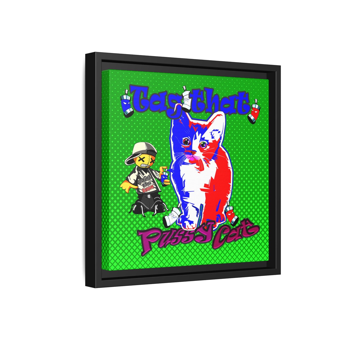 tag that - framed canvas art (logo green)