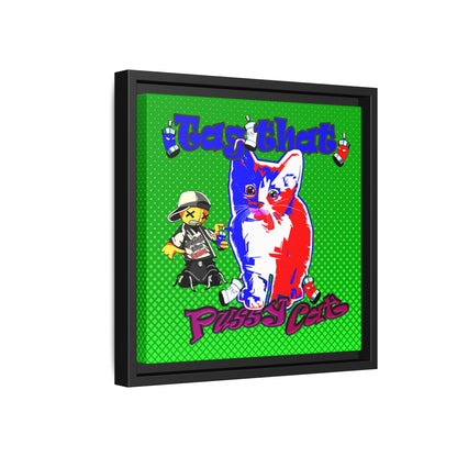 tag that - framed canvas art (logo green)