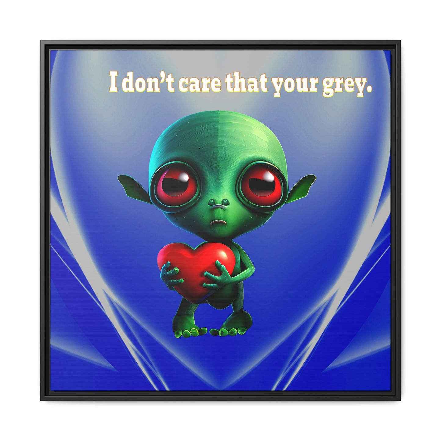 I don't care that your grey - framed canvas art (blue-white wave)