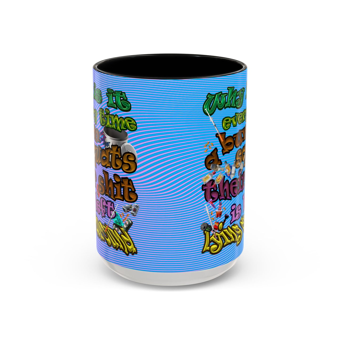 the bum's shit - Accent Mug (light blue-purple wave)