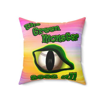 green monster - Faux Suede Square Pillow - (color blur)