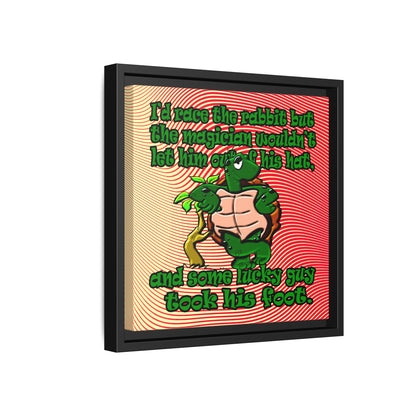 turtle race - framed canvas art (yellow-orange wave)