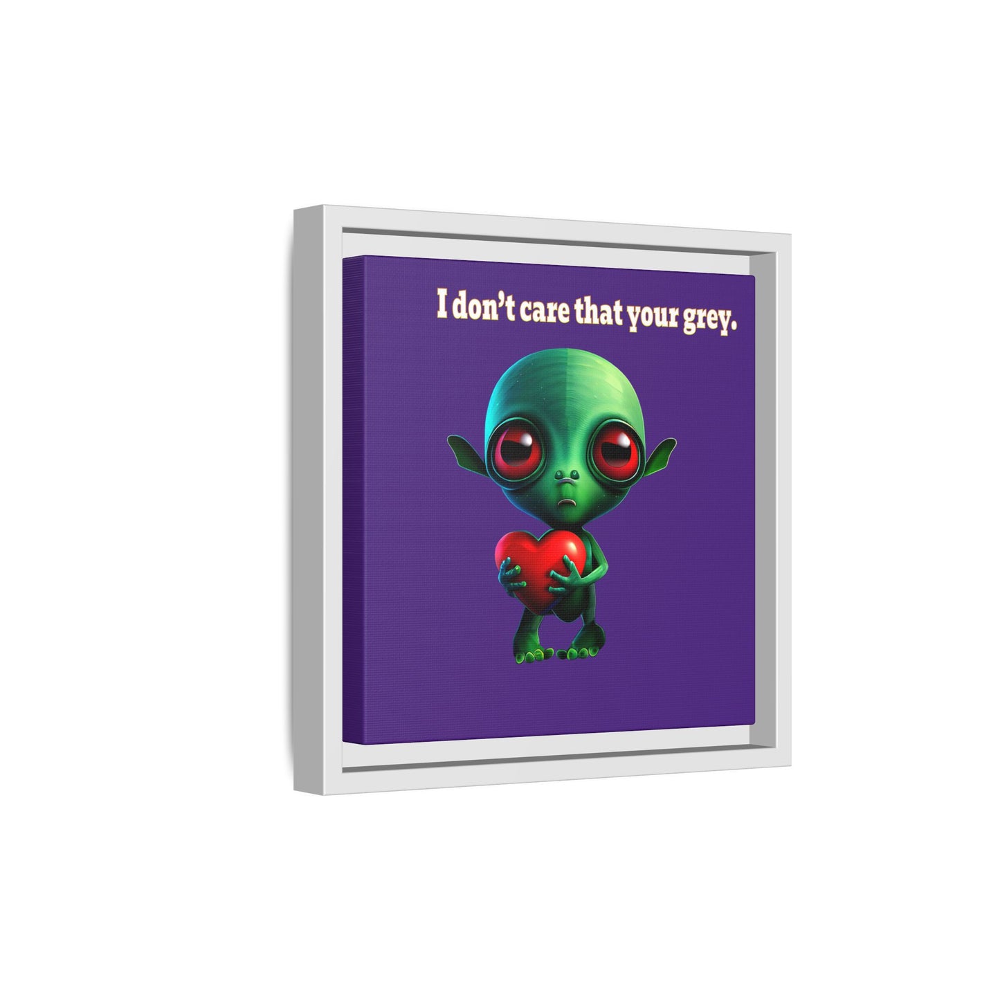I don't care that your grey - framed canvas art (purple)