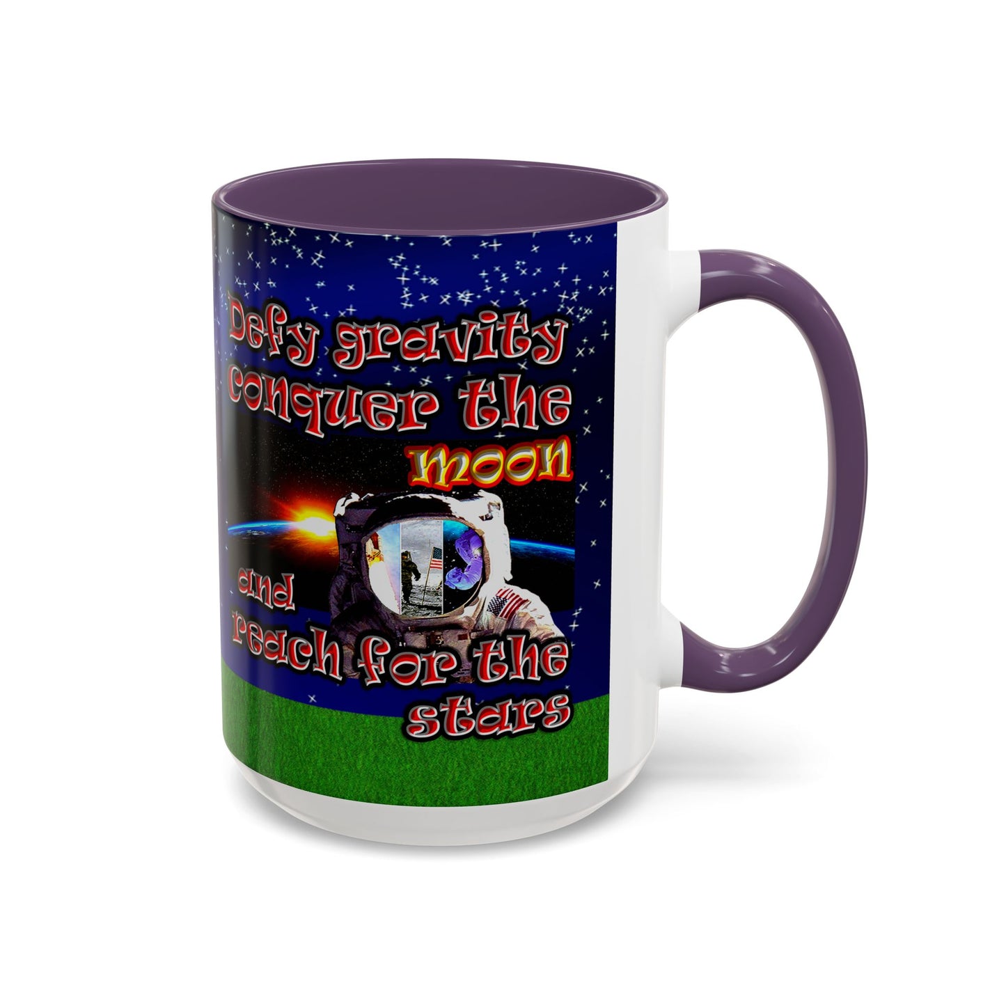 defy conquer reach - Accent Mug ('snoops' background)