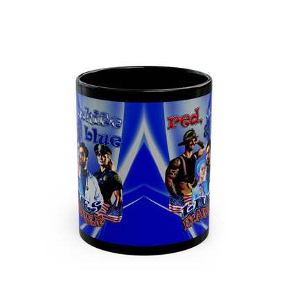 rw&b lives matter - Black Mug (blue-white wave)
