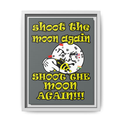 shoot the moon again - framed canvas art (dark grey)