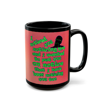 noticed you noticing - Black Mug (yellow-orange wave)