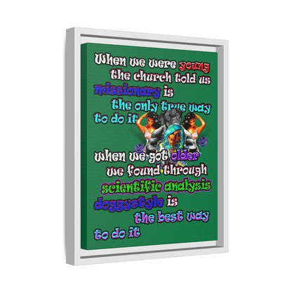 doggystyle - framed canvas art (dark green)